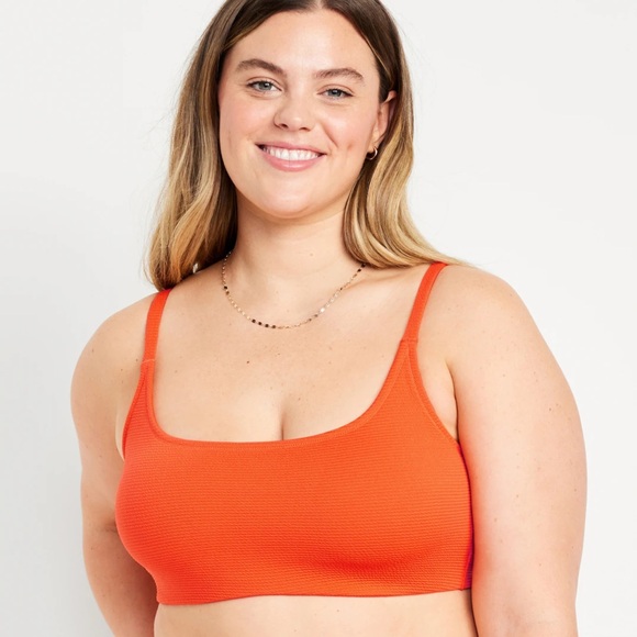 NWT OLD NAVY Scoop-Neck Bikini Swim Top Color: Orange Textured low scoop neck - Picture 7 of 10